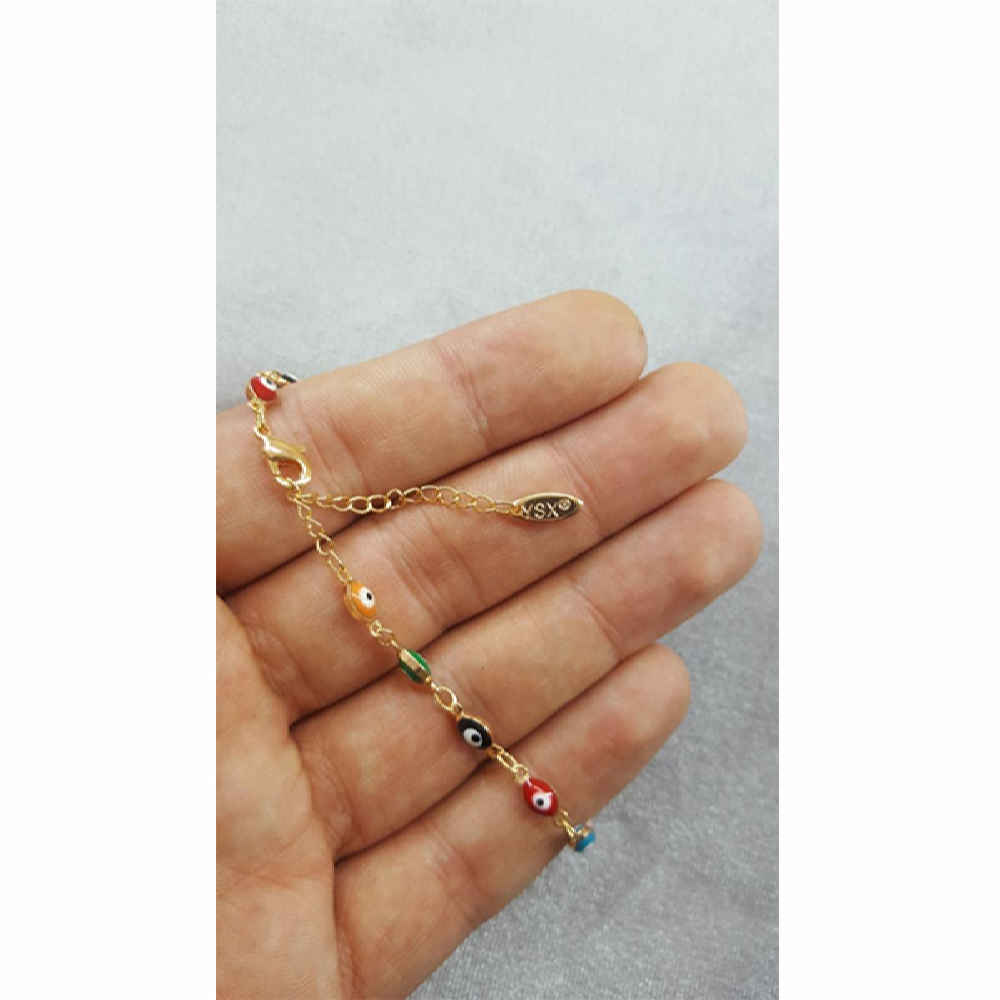 دستبند مچ پا استیل چشم نظر مدل طنین