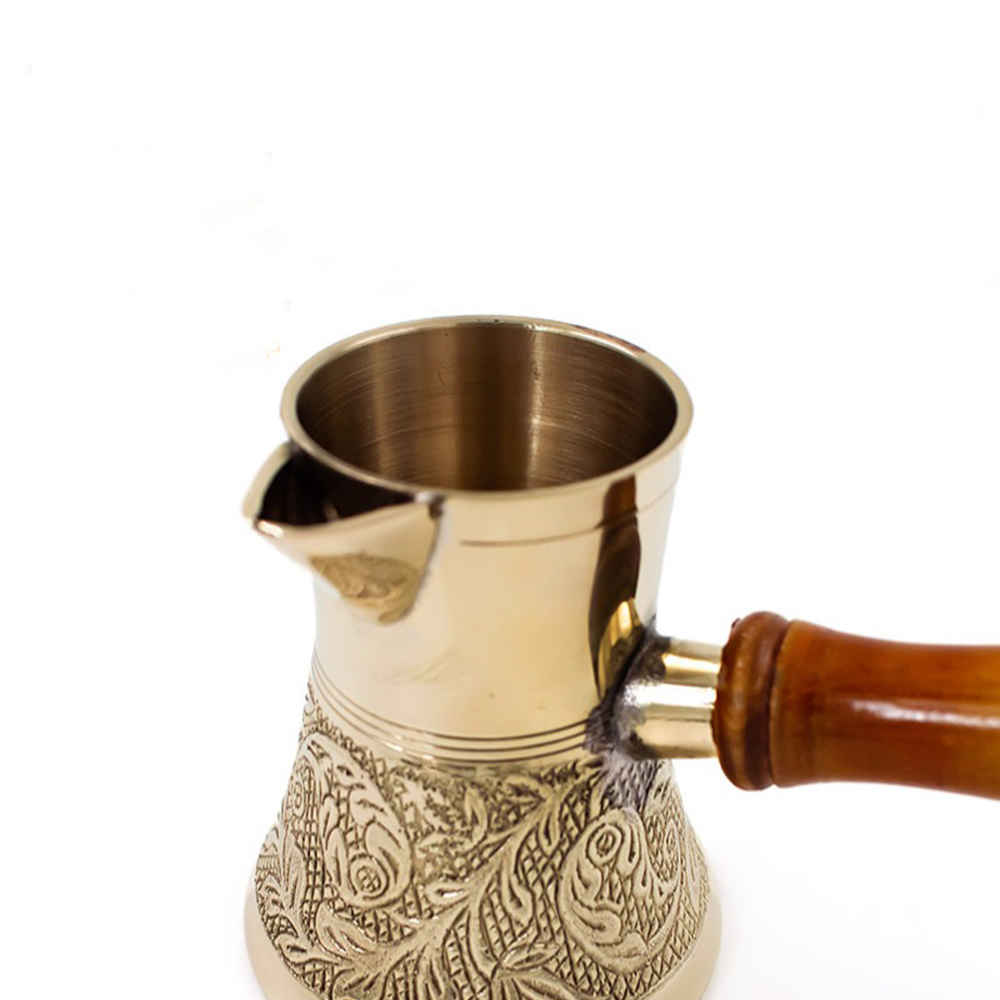 قهوه جوش ترک برنجی چکشی – ایبریک قلم زنی شده شیک, مدل نامین