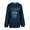 سویشرت یقه گرد زنانه کژوال مدل Coffee