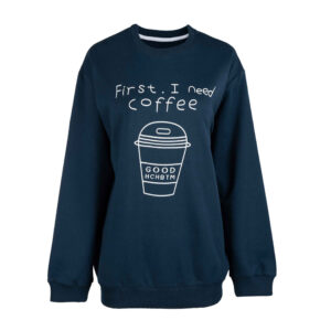 سویشرت یقه گرد زنانه کژوال مدل Coffee