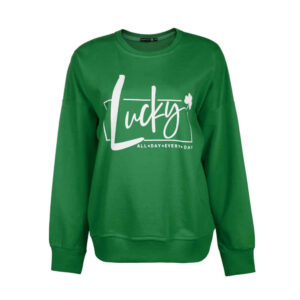 سویشرت یقه گرد زنانه کژوال مدل Lucky