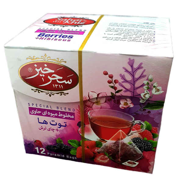 دمنوش گیاهی سحرخیز: توت فرنگی و چای ترش (۵ بسته)