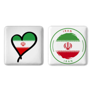 مجموعه سنجاق دکمه‌ای فارسی – پرچم ایران (2 عدد)