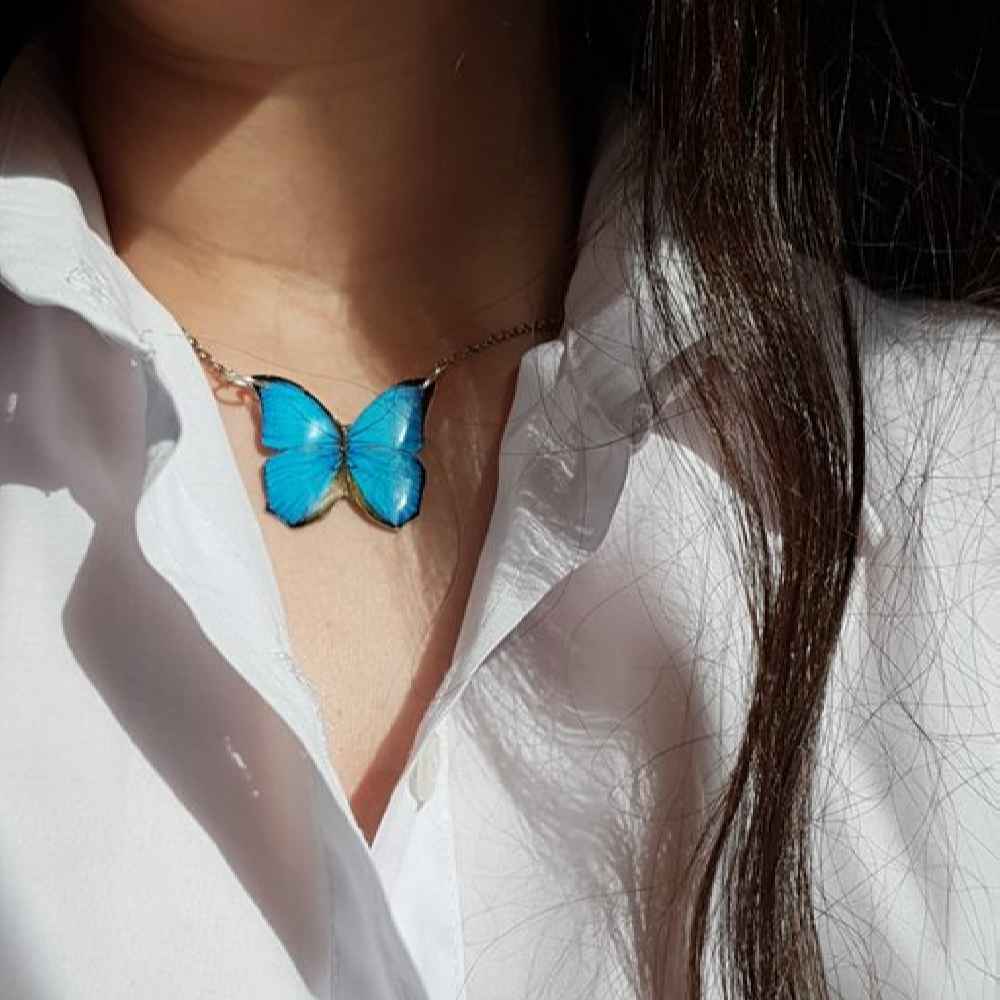 گردنبند رزینی آویز زنانه طرح هاله دست ساز