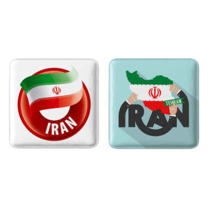 مجموعه سنجاق دکمه‌ای فارسی – پرچم ایران (2 عدد)