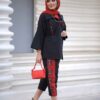 ست مانتو و شلوار گلدوزی شده ایرانی مدل دلبر