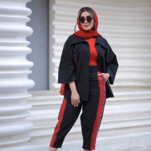 ست مانتو و شلوار گلدوزی شده ایرانی مدل دلبر