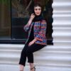 ست مانتو و شلوار ایرانی گلدوزی شده مدل ترانه