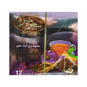 دمنوش گیاهی سحرخیز: زعفران و جینسینگ (۵ بسته)