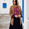 لباس زنانه آستین بلند گلدوزی شده مناسب برای استایل فضای باز مدل Asoo