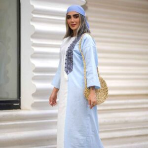 لباس زنانه آستین بلند کتان مناسب برای فضای باز مدل مارال