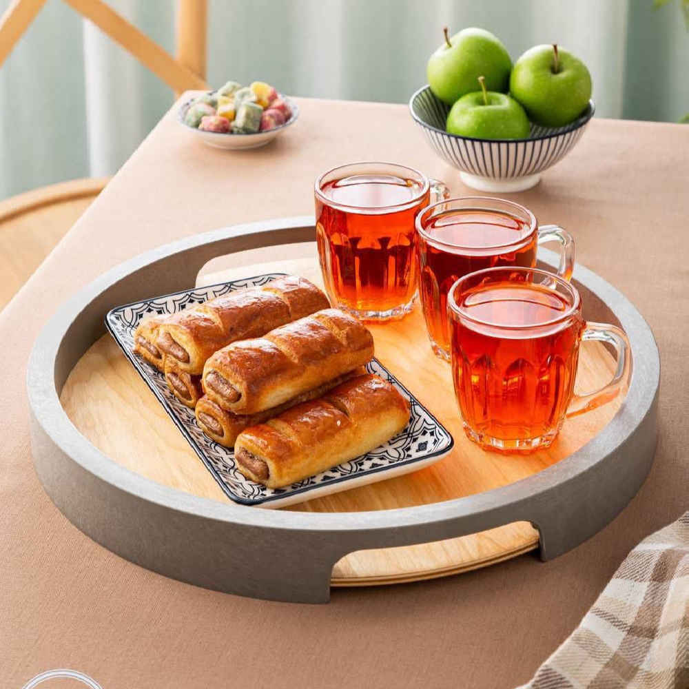 سینی چوبی مدرن – گرد با اصالتِ روستایی طبیعت