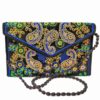کیف دستی مخمل قومی دوزی شده با طرح بته جقه