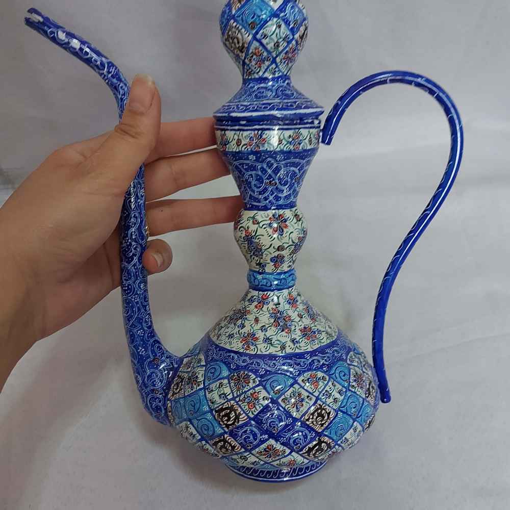 گلاب پاش مسی ایرانی – اسلیمی میناکاری شده