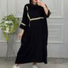 عبای شیک برای زنان مسلمان با پارچه نخی مشکی