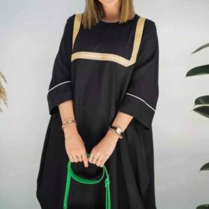 عبای شیک برای زنان مسلمان با پارچه نخی مشکی