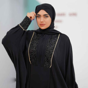 عبای پروانه‌ای شیک برای زنان مسلمان – پارچه کرپ مشکی