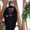 عبای پروانه‌ای شیک برای زنان مسلمان - پارچه کرپ مشکی نرم