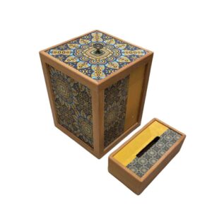 ست سطل زباله و جعبه دستمال کاغذی چوبی ایرانی – خیال