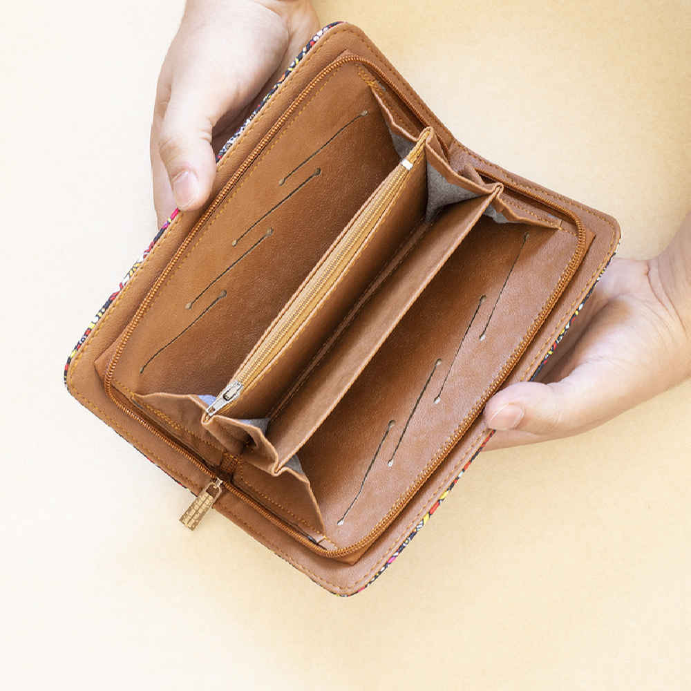 کیف پول پارچه‌ای زنانه با طرح پرهام الهام گرفته از هنر ایرانی