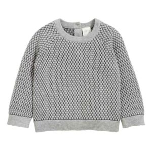 ژاکت بافتنی نوزادی خاکستری مدل محیا