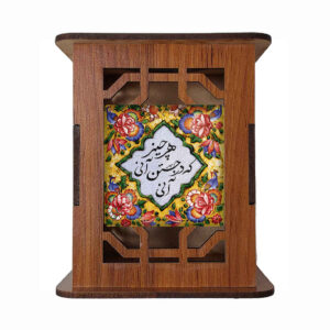 طرح گل – جاقلمی رومیزی چوبی با طرح هنری ایرانی