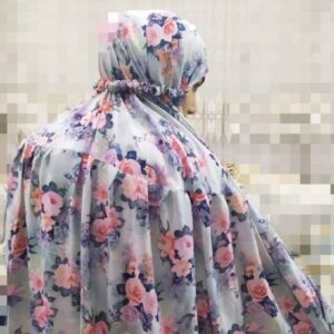 چادر نماز اسلامی آستین‌دار زنانه، مناسب برای نمازگزاران – طرح گلدار سماع