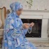 چادر نماز اسلامی آستین‌دار زنانه، مناسب برای نماز خواندن - طرح گلدار آنجلا