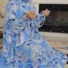 چادر نماز اسلامی آستین‌دار زنانه، مناسب برای نماز خواندن - طرح گلدار آنجلا
