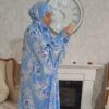 چادر نماز اسلامی آستین‌دار زنانه، مناسب برای نماز خواندن - طرح گلدار آنجلا