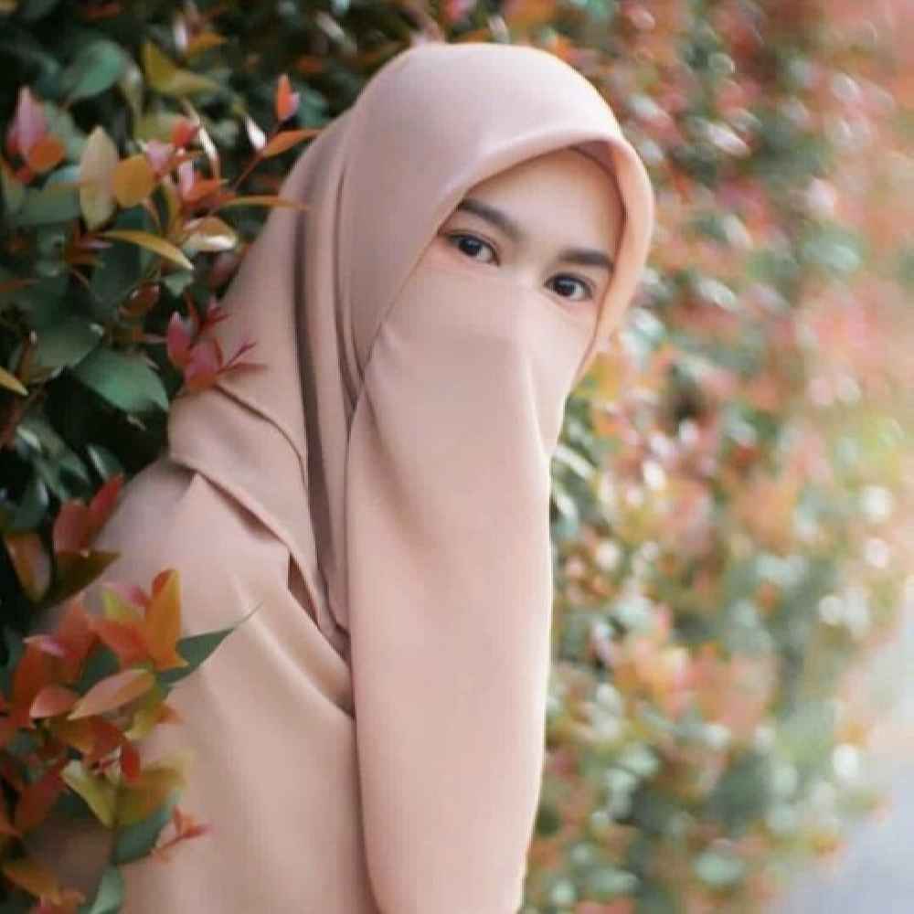 ست روسری و نیم نقاب اسلامی کرپ قهوهای روشن زنانه