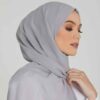 حجاب شیلا از جنس ابریشم خاکستری روشن برای زنان