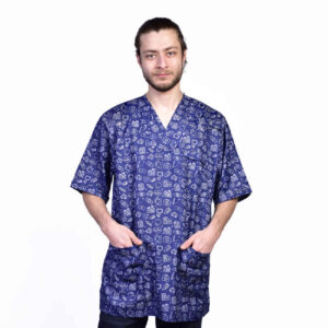ست تاپ و کلاه طبی مردانه آبی – شیک و کاربردی