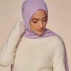 حجاب شیلا از جنس حریر یاسی برای زنان