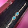 دستبند نقره زنانه با نگین فیروزه سارا