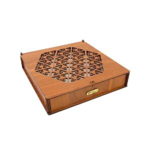 جعبه جواهرات چوبی دست ساز با طرح هندسی