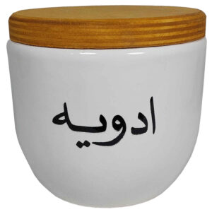 شیشه سرامیکی گرد مخصوص آشپزخانه با طرح خوشنویسی فارسی