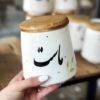 پارچ سرامیکی گرد مخصوص آشپزخانه با دکل خوشنویسی فارسی