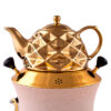 چای ساز سماور گازی با قوری طرح هندسی مدرن ۶ لیتری