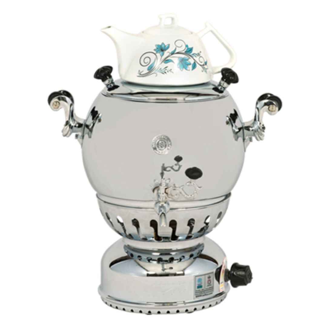 چای ساز سماور گازی با قوری طرح مدرن 7 لیتری
