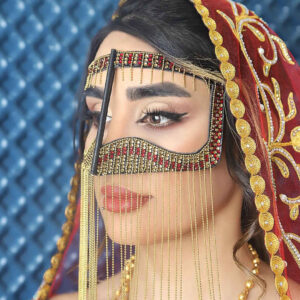 ماسک دست‌ساز بتوله از جنس سنگ مصنوعی – مدل مجلسی برقع خلیجی