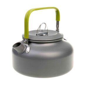 کتری کمپینگ سبک خاکستری مخصوص فضای باز – ایده‌آل برای آتش اردو