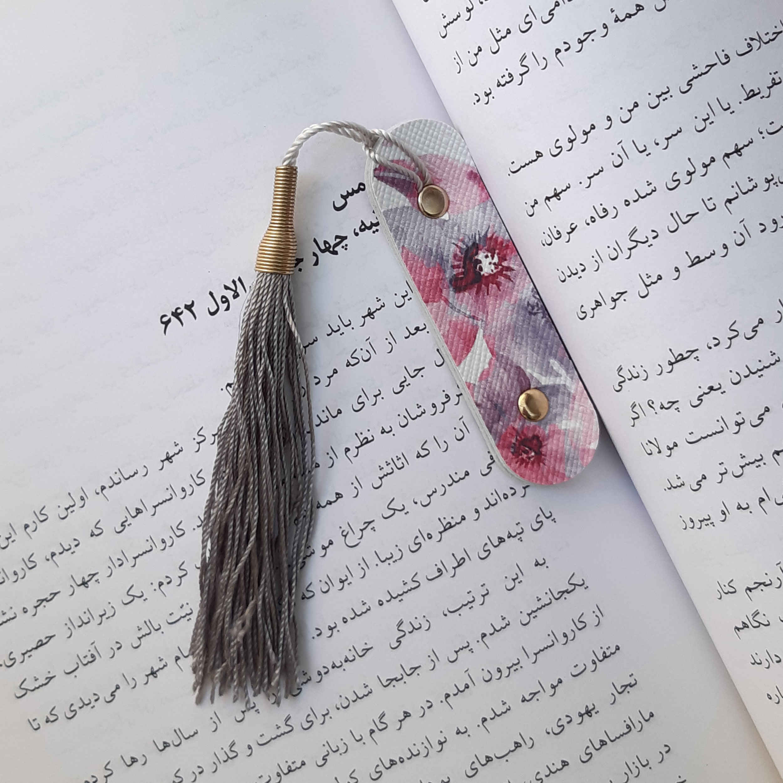 بوکمارک چرم صورتی مدل دایان