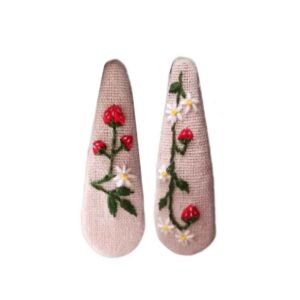 گیره موی اسنپ مدل قطره‌ای با طرح توت‌فرنگی
