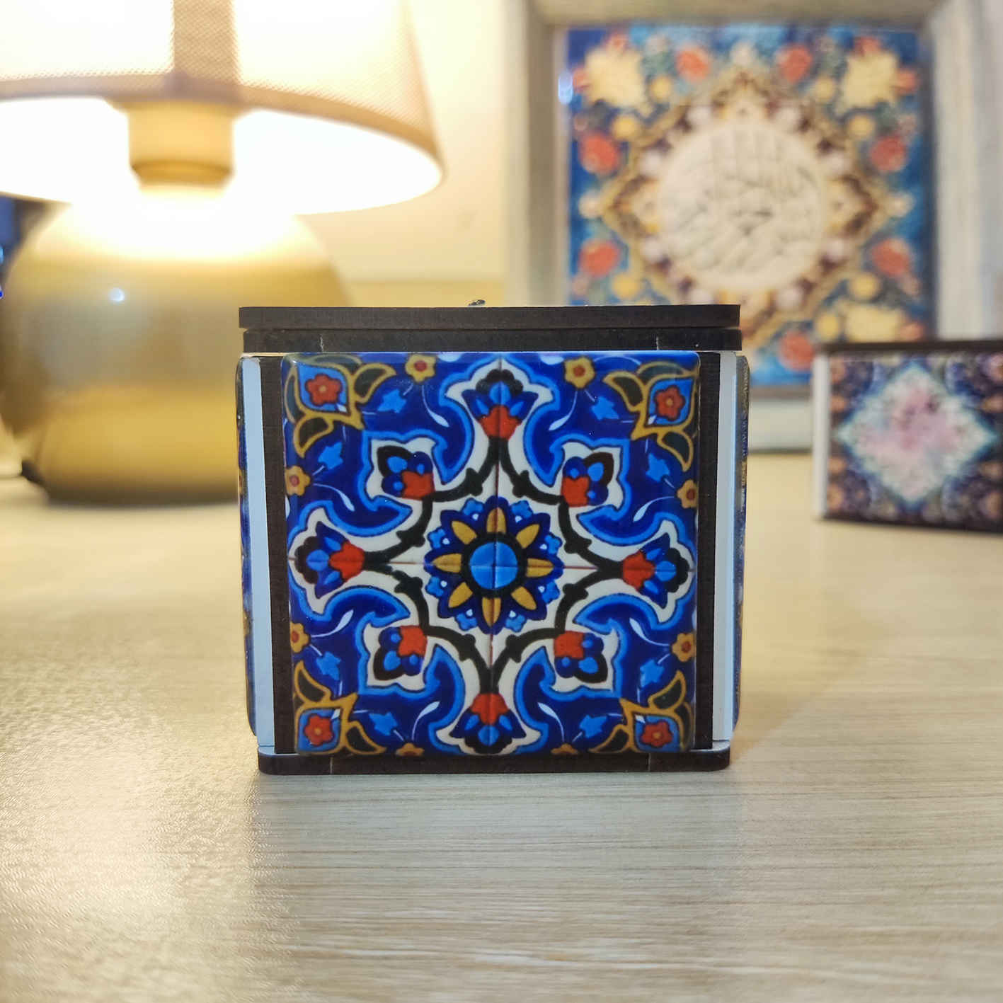 جاشمعی مکعبی چوبی ایرانی طرح یسنا