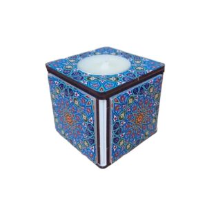 کاشی مکعبی چوبی ایرانی طرح شمعدانی