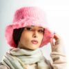 کلاه کپ زنانه از جنس خز مصنوعی مدل Simple Pink