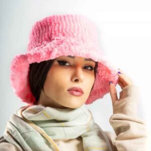 کلاه کپ زنانه از جنس خز مصنوعی مدل Simple Pink