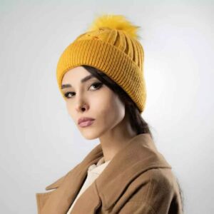 کلاه بافتنی زمستانی زنانه – مدل گل