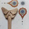 گیره موی چوبی طرح پروانه دست ساز سایز بزرگ